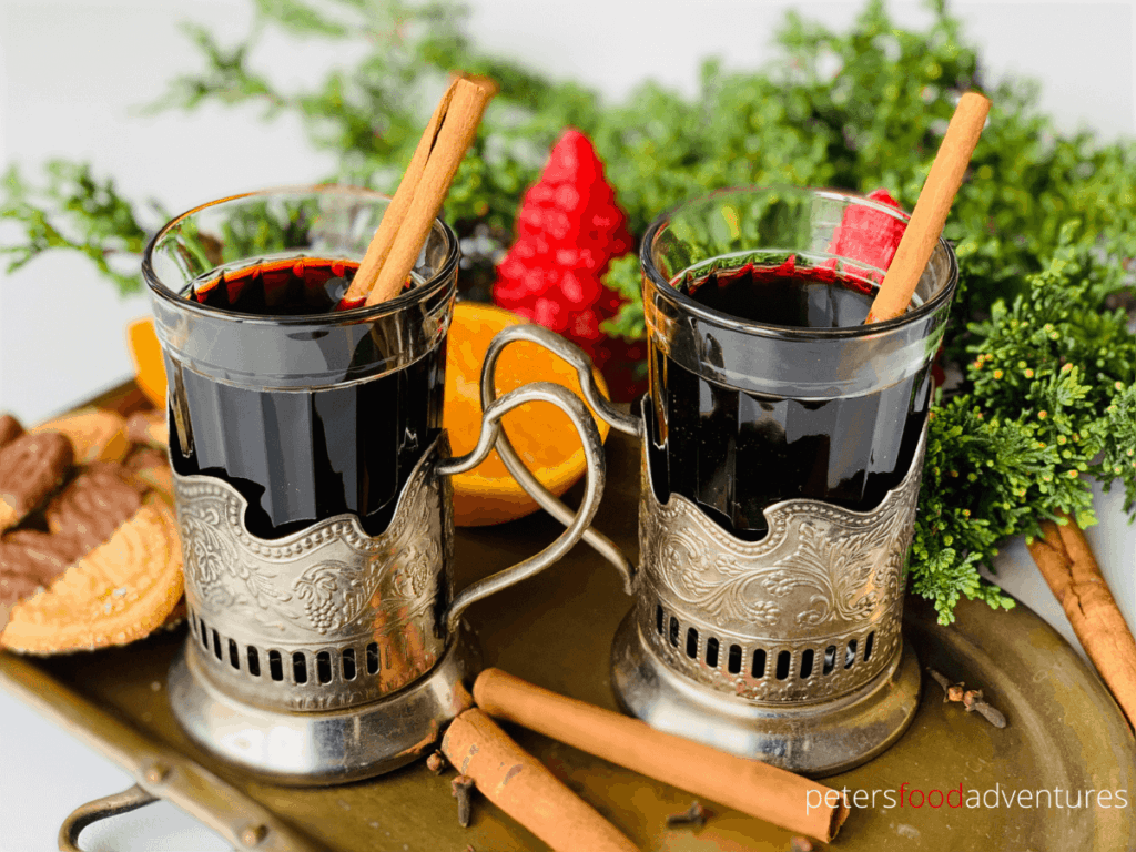 A Swiss-German Hot Mulled Wine that is enjoyed during the holidays, or when it's cold outside. Similar to Glogg, Quentao, Vin Chaud and Glintwein. Perfect for the holidays, It tastes like Christmas in a cup. Gluhwein recipe 
