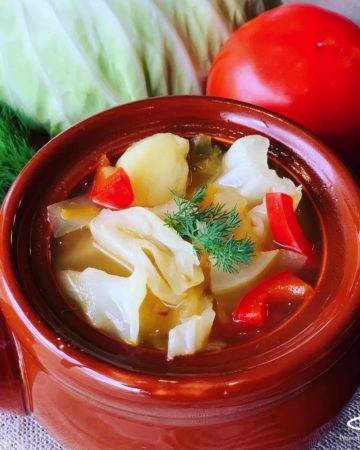 Russian Vegetarian Cabbage Soup - Delicious, incredibly healthy and vegan! Enjoyed in Russia for over 1000 years. Vegan Shchi Soup (Щи постные)