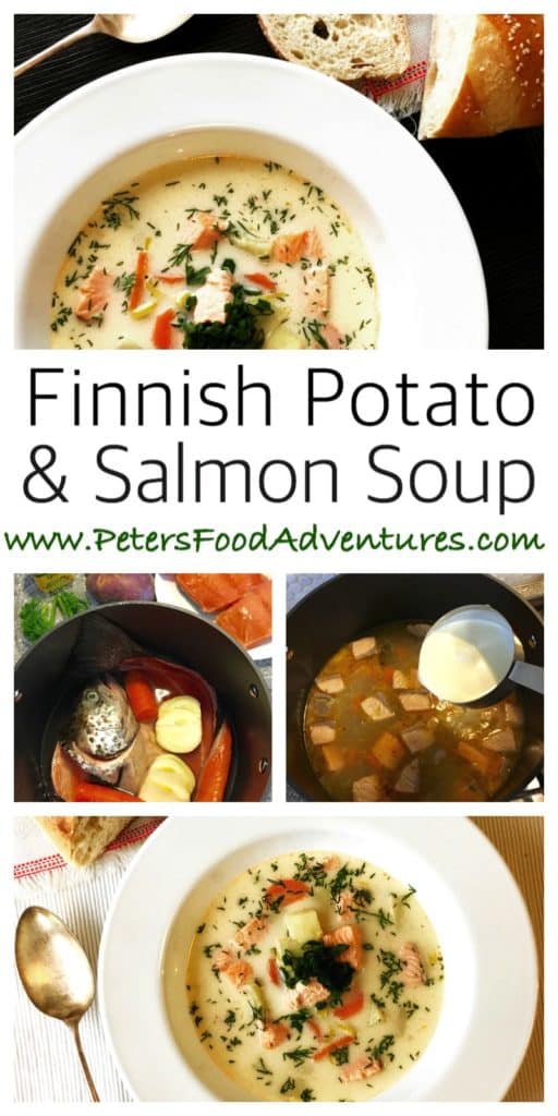 A creamy Salmon and Potato Soup or Creamy Ukha Soup. Real Fish Broth made with fish heads. Lohikeitto - Finnish Fish Soup (Финская уха)