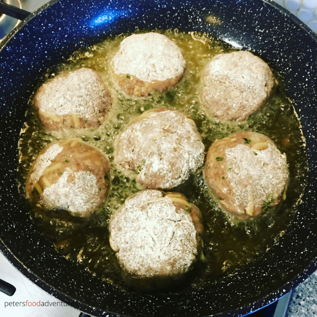frying Russian meatballs