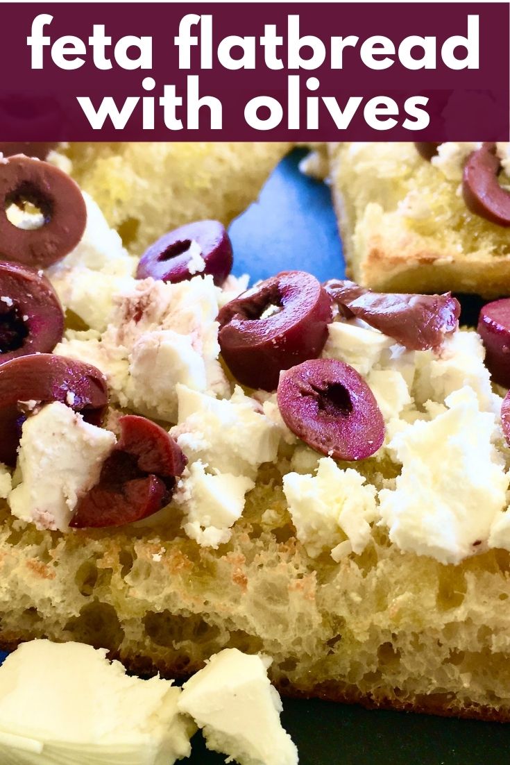 feta and sliced olives on bread