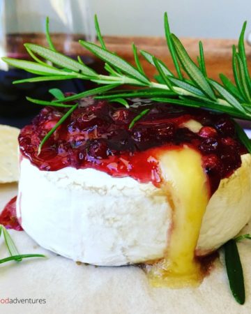baked brie with cranberries and rosemary