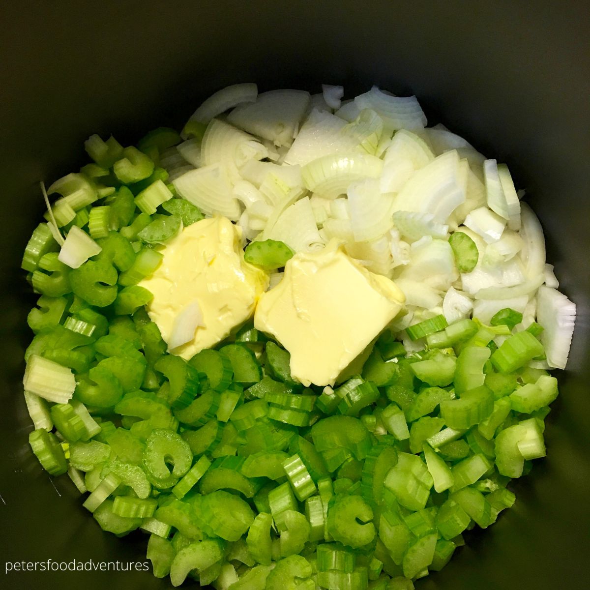 frying celery and onions
