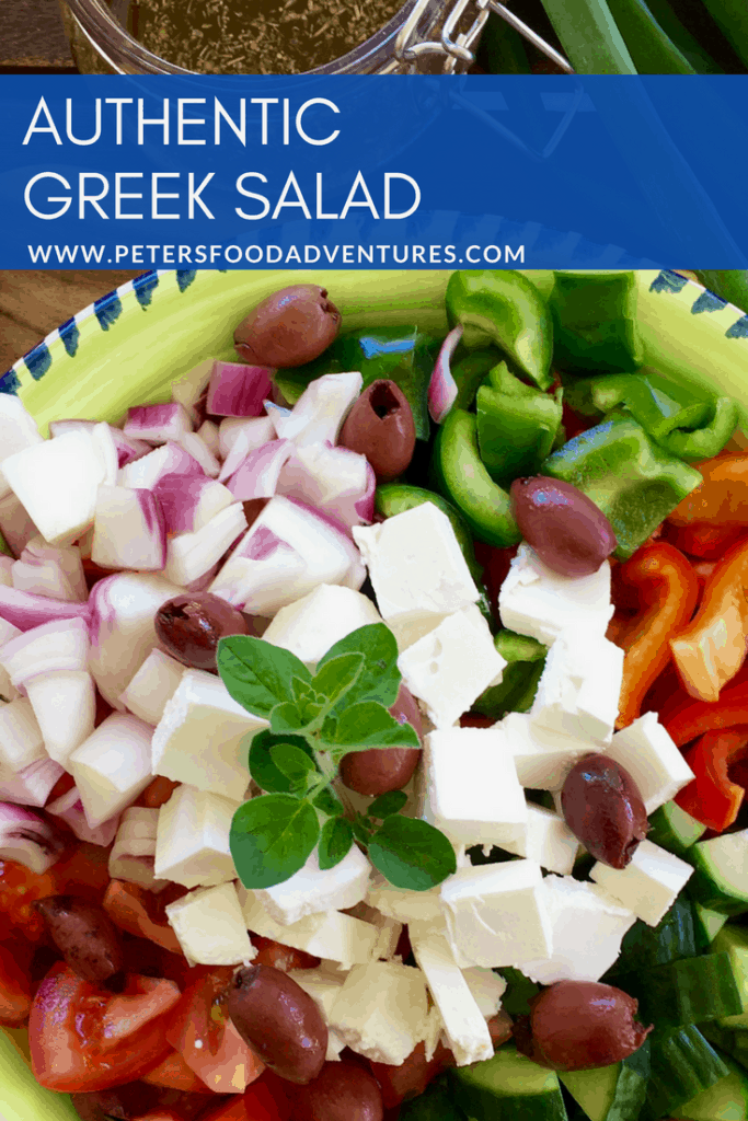 This traditional Cucumber Greek Salad with Easy Oregano Salad Dressing Vinaigrette! Packed with Feta, Tomatoes, Peppers and Onions, so delicious! Traditional Greek Salad with Easy Dressing Recipe