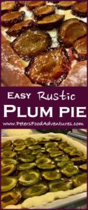 A simple rustic sweet Italian Prune Plum pie or slice, easy to make with a sweet yeast dough recipe (made with a bread maker) - Open Faced Plum Pie (Открытый пирог со сливами)