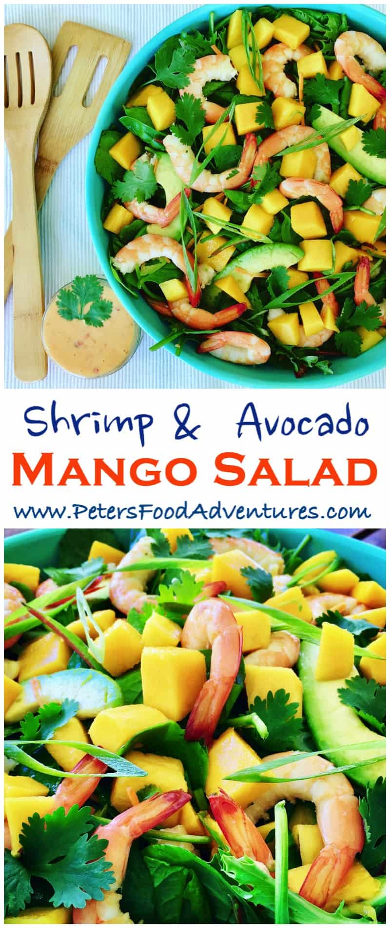 This Prawn and Avocado Mango Salad is delicious, fresh and healthy - made with an easy creamy Sweet Chili n Lime Dressing - Shrimp Mango Salad