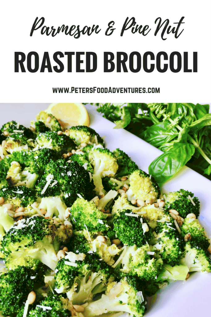 Roasted in olive oil and fresh garlic, tossed with fresh parmesan, fresh lemon and toasted pine nuts, this recipe is a healthy family favorite! Parmesan Roasted Broccoli & Pine Nuts