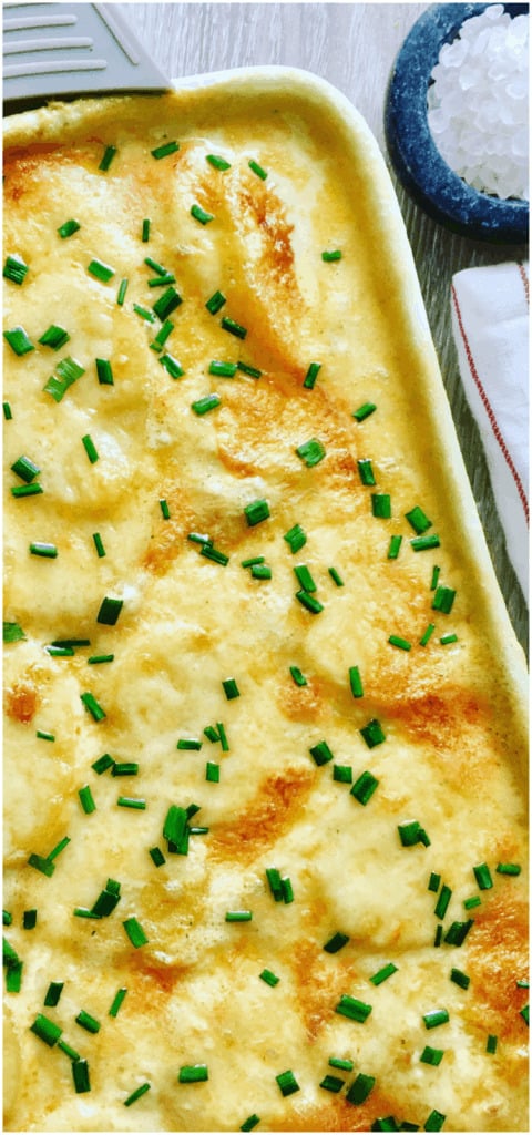 A creamy, cheese scalloped potato casserole that only uses 4 ingredients. So easy to make, yet packed full of flavor - French Onion Scalloped Potatoes Bake