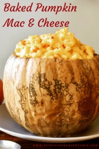 Baked Pumpkin Mac and Cheese with Bacon is easy to make, super cheesy and a healthier way to enjoy this American Dinner favorite. A perfect fall comfort food, especially around Halloween. Pumpkin Macaroni and Cheese with Bacon