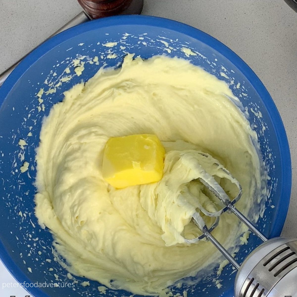 melting butter in mash