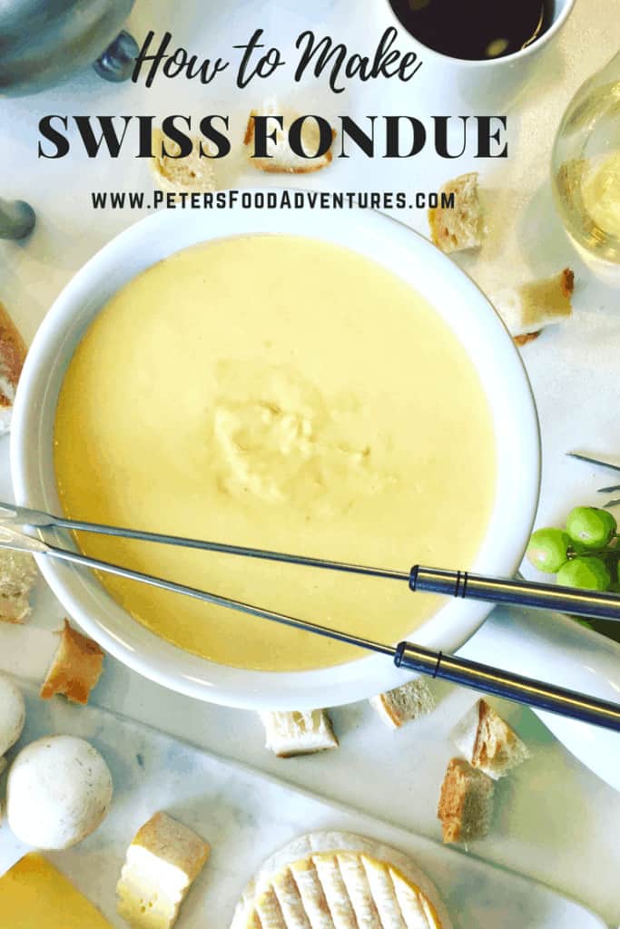 This traditional Swiss Cheese Fondue Recipe is a winter favorite in Switzerland and around the world. Melted Emmental, Gruyere cheese with Kirsch liqueur, white wine and a hint of garlic.