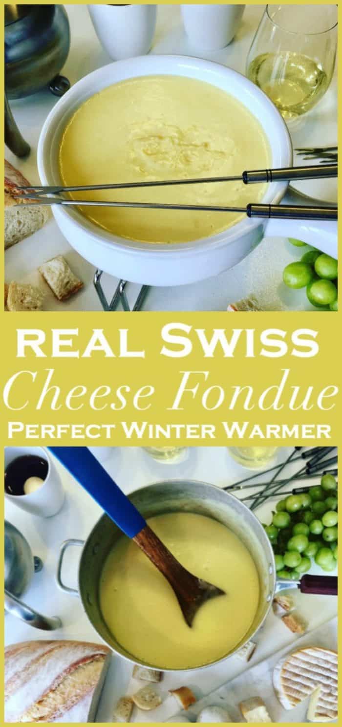 Swiss Cheese Fondue in a pot