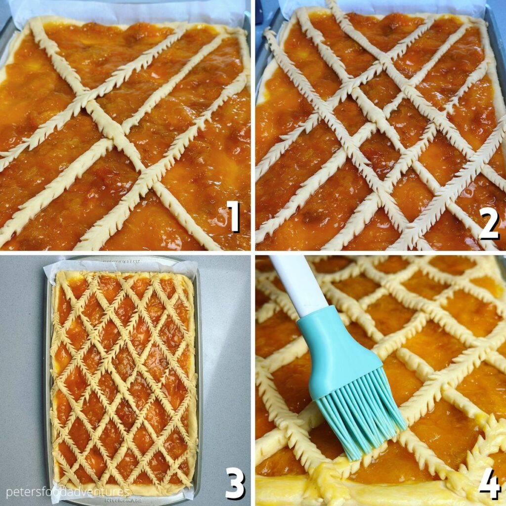 making lattice on jam pie