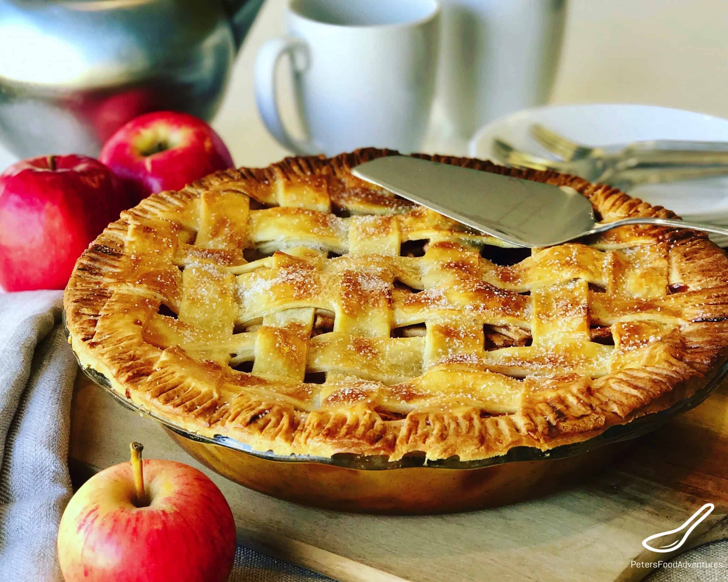 This Classic Apple Pie recipe is a family favorite! As American as Apple Pie, made with fresh apples, brown sugar, cinnamon with a shortcrust lattice pastry. This will be the only apple pie recipe you'll need!
