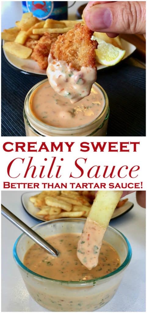 So quick and easy to make, you might never buy tartare sauce again. This versatile Creamy Sweet Chili Sauce will be your new favorite seafood sauce alternative, salad dressing and dip, just don't tell people how easy it was to make.