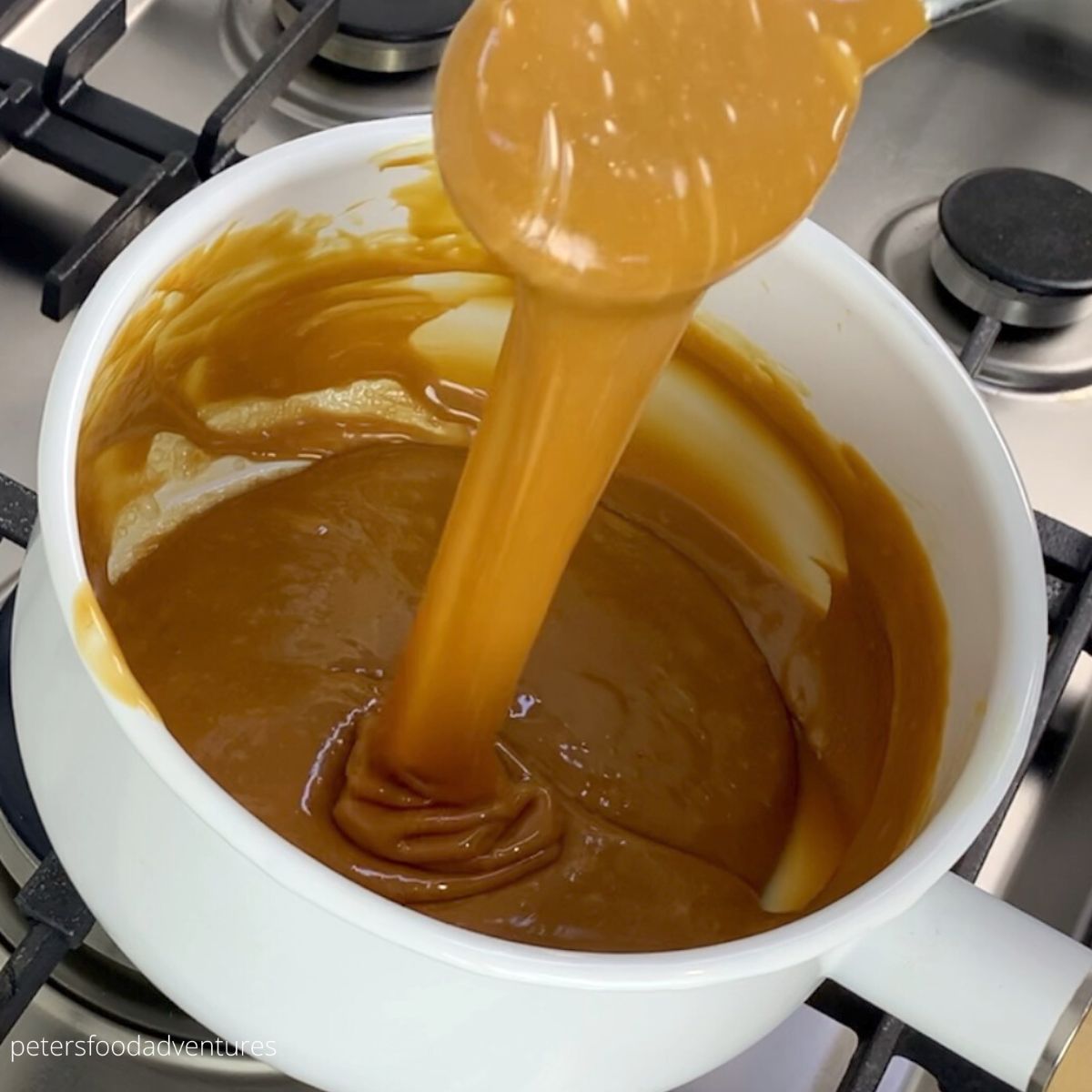 melted caramel in a pot