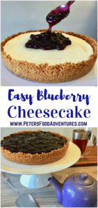 No Bake Blueberry Cheesecake is so easy to make, a timesaver that can be prepared in advance. Made with vanilla bean cream cheese on a cookie base, topped with blueberries.