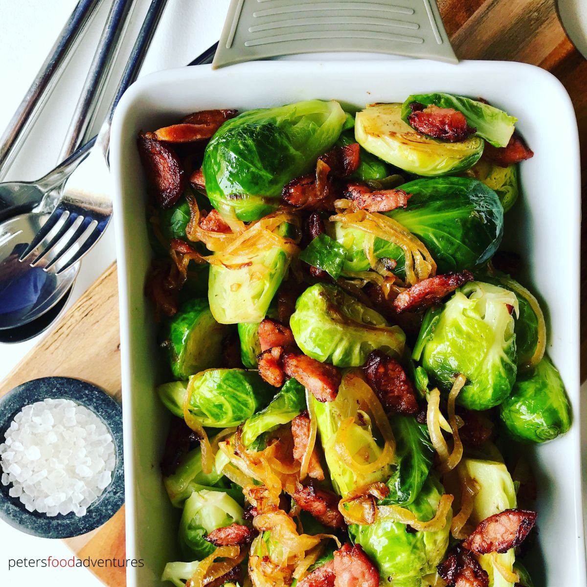 serving balsamic glaze brussels sprouts