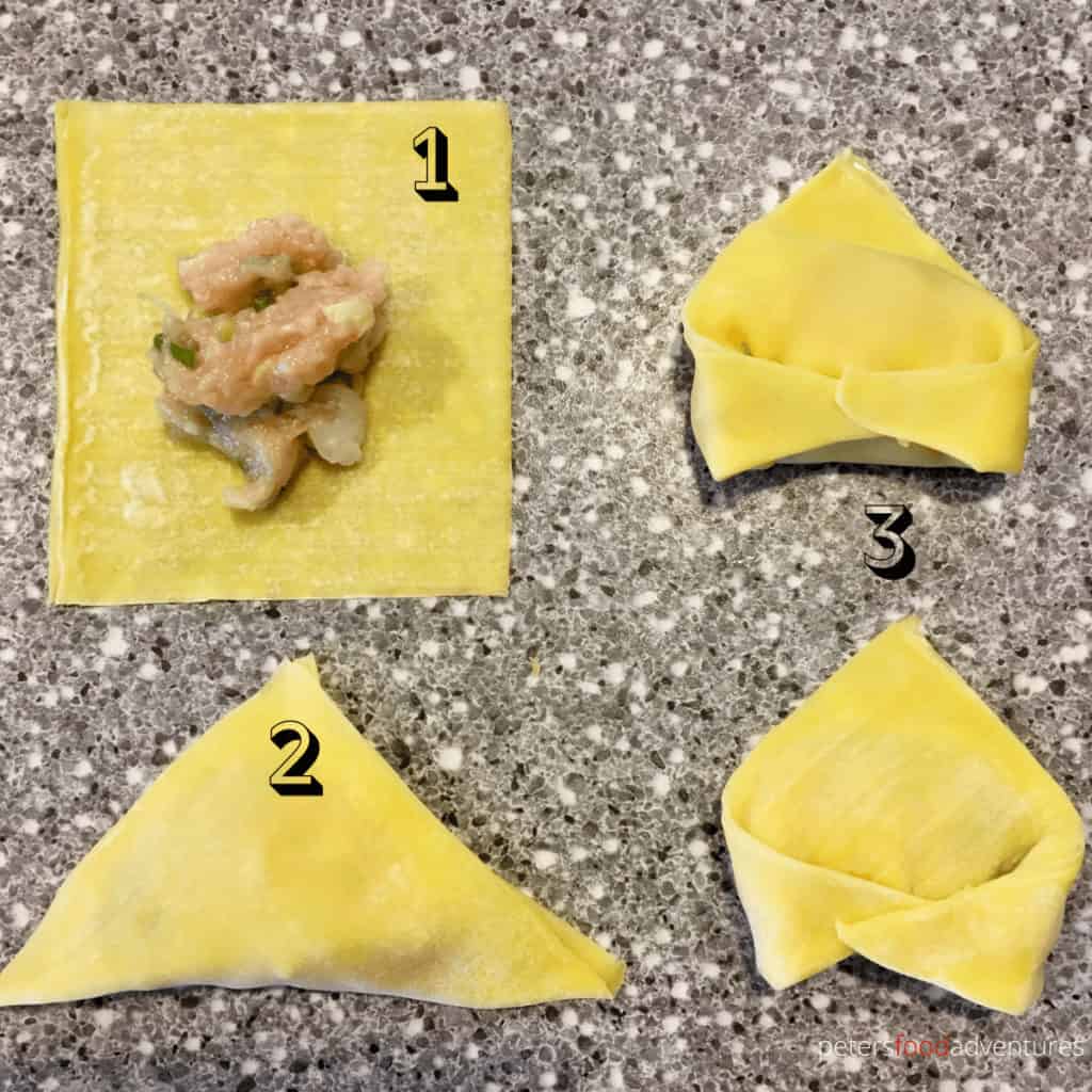 step by step photo how to fold wontons
