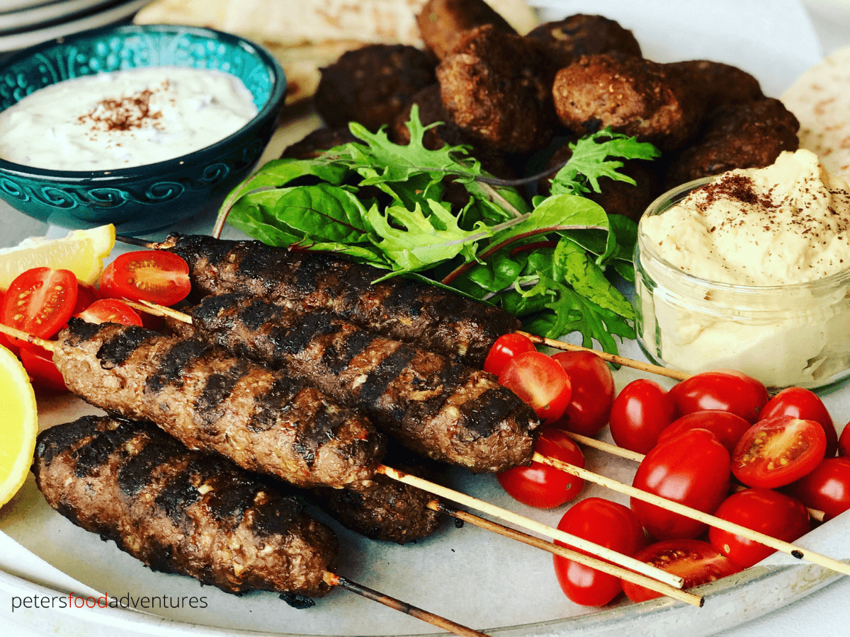 Lamb Kofta are so easy to make. A delicious grilled Greek Mediterranean classic with ground lamb, cumin ,coriander, sumac served with pita bread and Tzatziki sauce.