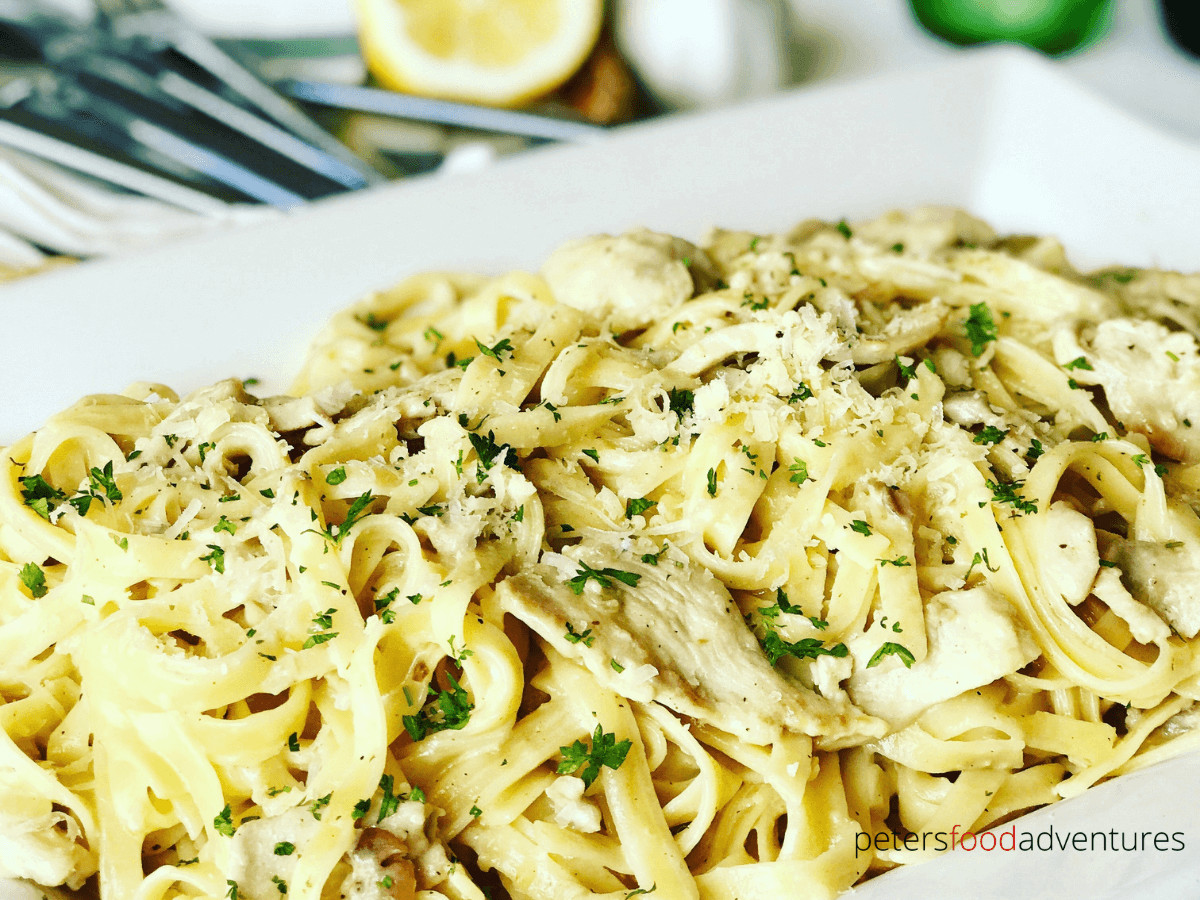 Chicken Fettuccine recipe is a delicious comfort food, packed with carbs, cream and cheese. An easy one pot dinner perfect for a weeknight family meal that everyone loves.