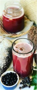 A refreshing summer Kvass drink made from Rye Bread and Blackcurrants, fermented and slightly-alcoholic. Like a homemade beer, but sweeter & healthier.