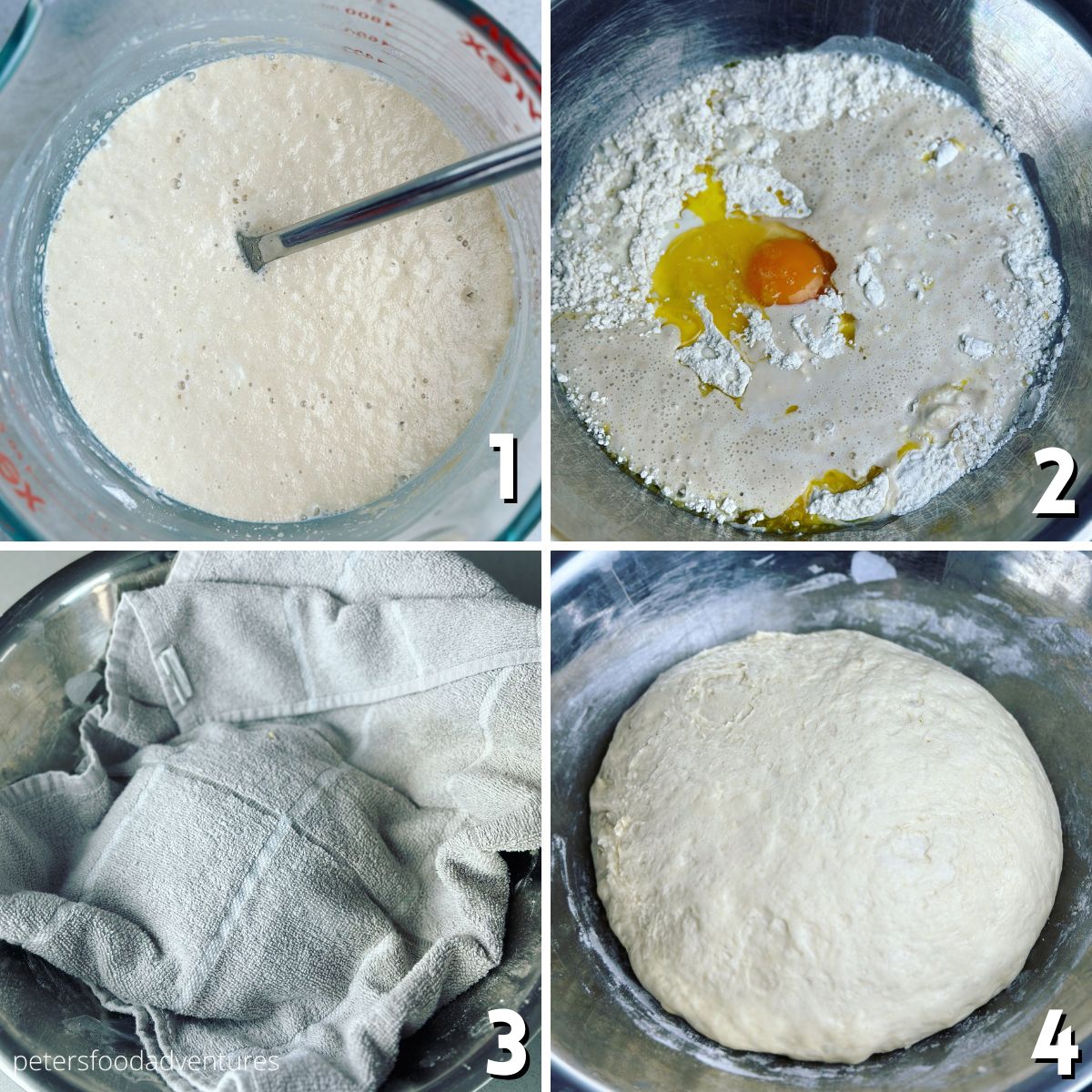 step by step making dough