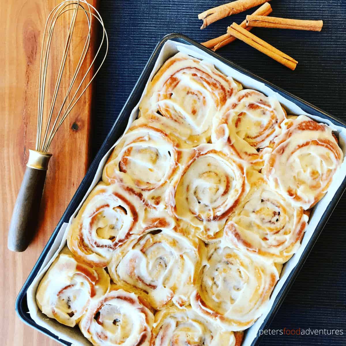 These easy Bread Machine Cinnamon Rolls are perfectly soft and fluffy, generously slathered with a vanilla bean cream cheese frosting. Cinnamon buns that taste like Cinnabon, quick, easy and delicious!