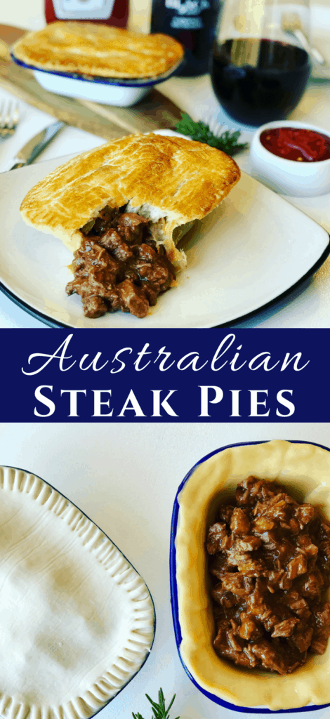 There are so many Meat Pie Recipes around the world, and the Aussie Steak Pie is one of my favorites! A beef meat pie with chunks of steak braised in a red wine gravy with fresh rosemary. So simple to make!