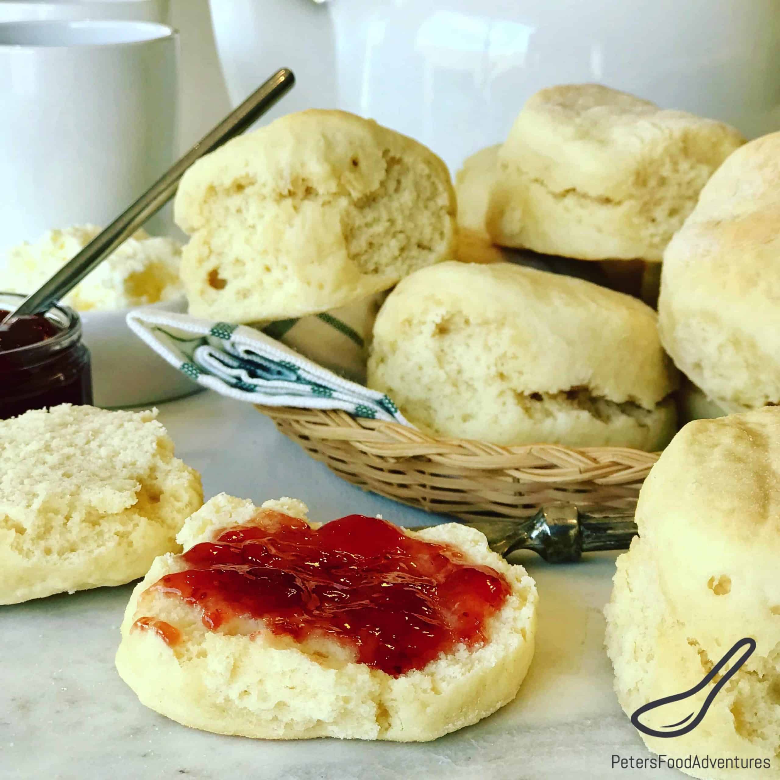 An Easy Scone Recipe made with 7 Up or Sprite. Known as Lemonade Scones in Australia, made with only 3 ingredients! Similar to 7 UP Biscuits. Serve with jam and fresh whipped cream. I love scones for breakfast.
