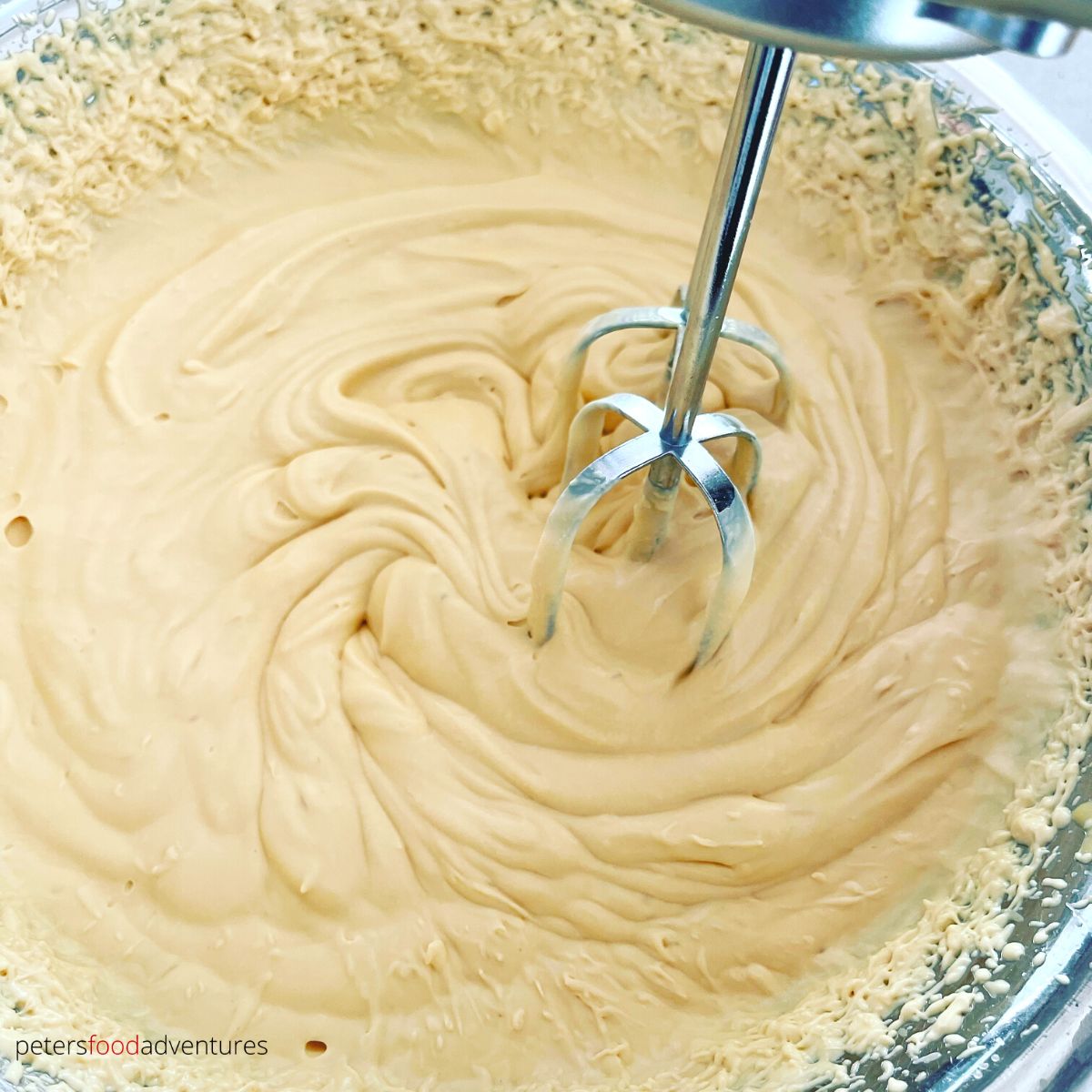 mixing caramel cream