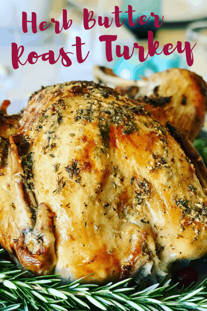 A deliciously crispy, butter basted turkey with fresh thyme and garlic. A perfect Thanksgiving or Christmas Turkey! Butter Basted Roast Turkey Recipe