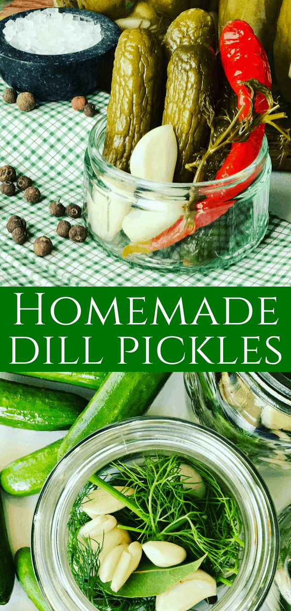 dill pickles in a bowl pinterest pin