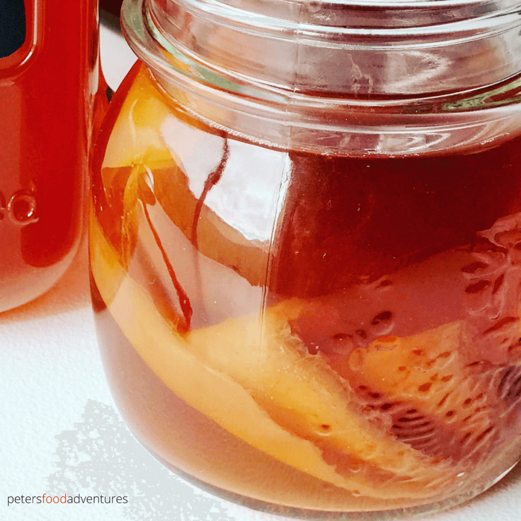 scoby in a glass jar
