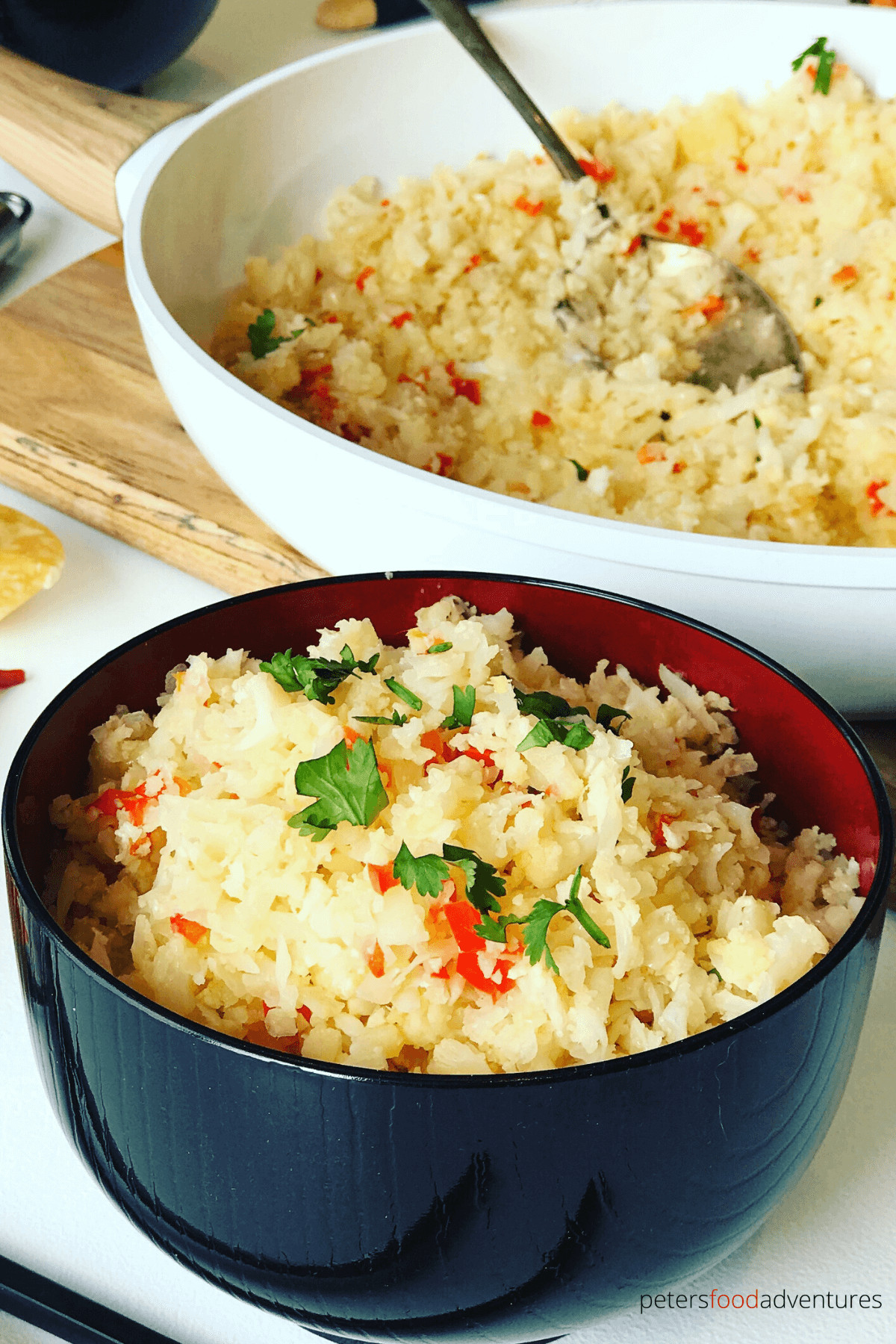 Thai Cauliflower Rice recipe is a side dish packed with flavor, you won't miss the carbs on your plate! It's gluten free, low carb, paleo and pescatarian. But you'd never know it was any anything else but delicious!