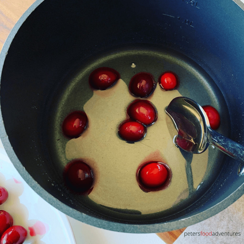 cranberries in sugar syrup