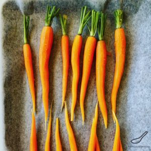 Roasting Carrots on a Tray