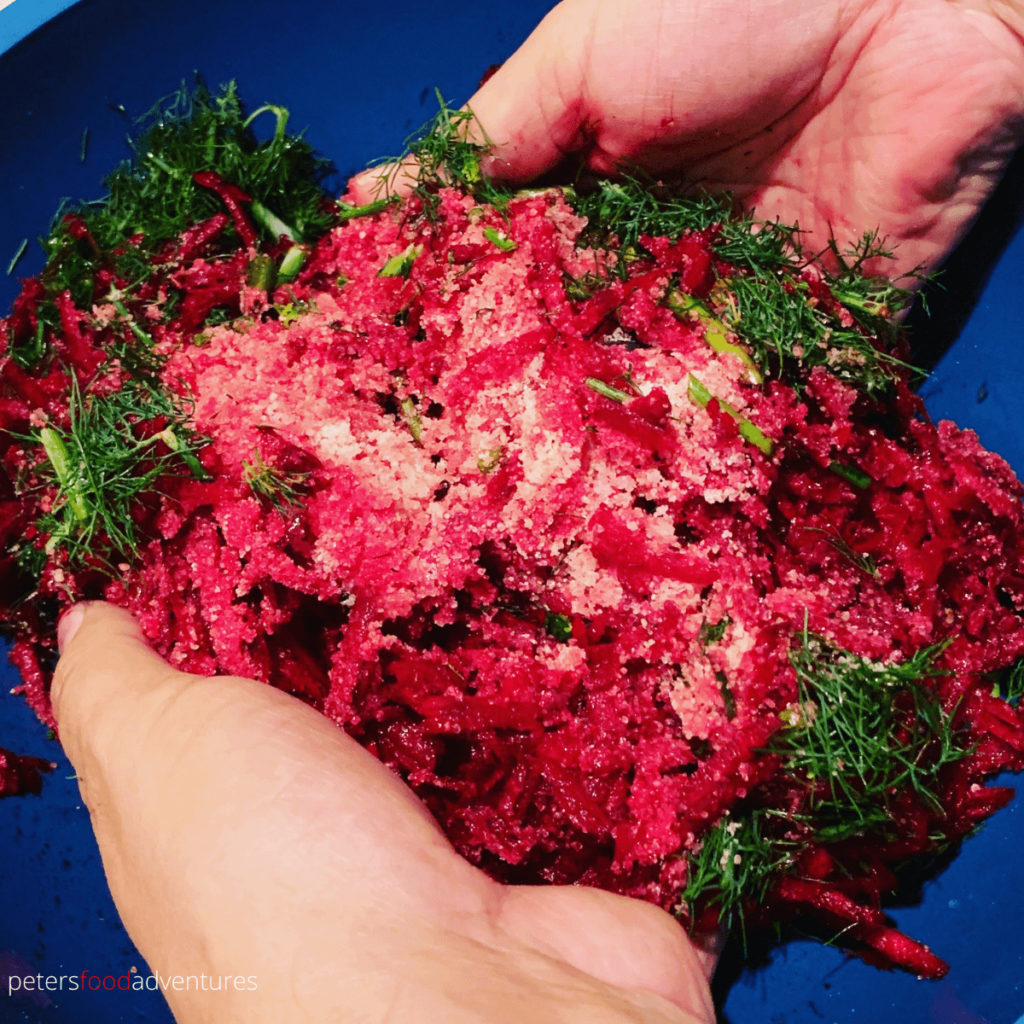 curing with beets and salt mixture