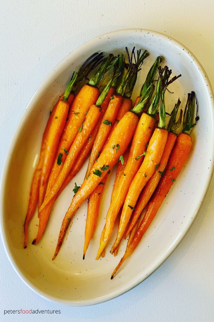 honey roasted carrots on tray