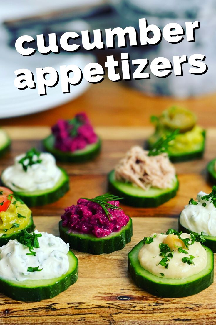 Cucumber Appetizers Ideas on a board