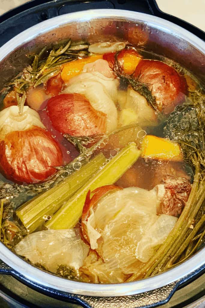 Cooked Vegetables when making Stock