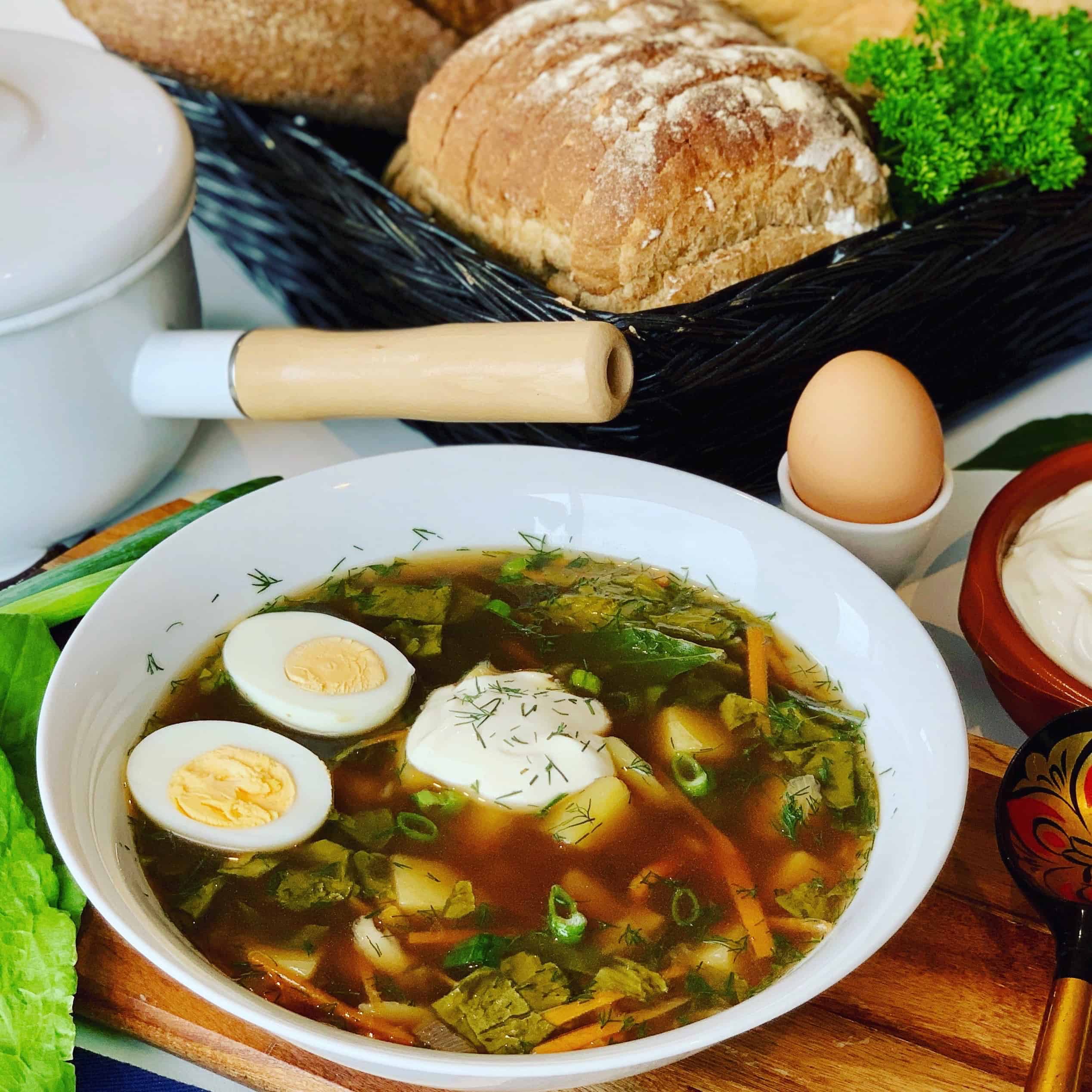 Sorrel Soup (Green Borscht) - Peter's Food Adventures