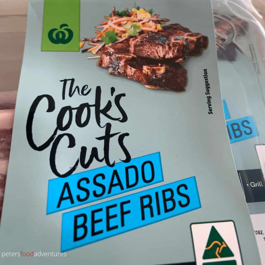 assado beef ribs uncooked from a supermarket