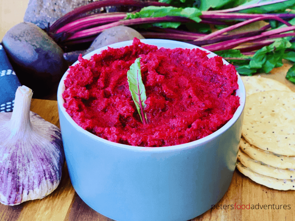 Russian Beetroot Dip or Beetroot Caviar (Свекольная икра) is vegan, gluten free, dairy free, vitamin packed snack. Perfect for your next holiday party of summer bbq or potluck.