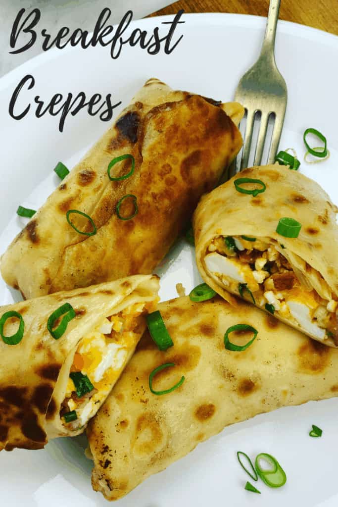 Breakfast Crepes Blini stuffed with egg