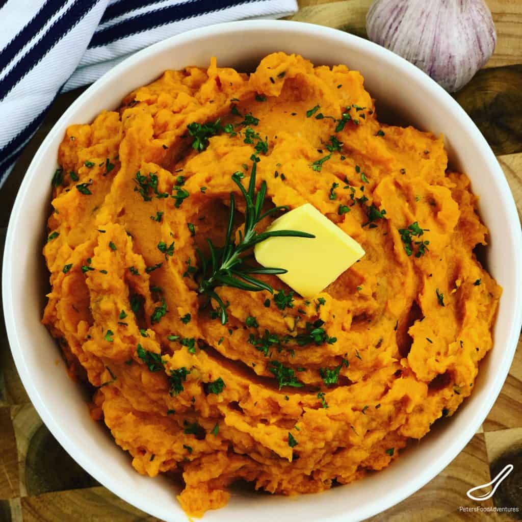 Savory Mashed Sweet Potatoes - Peter's Food Adventures