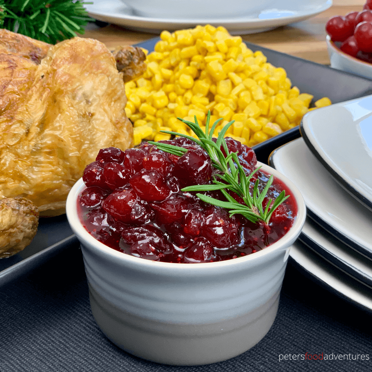 Homemade Cranberry Sauce recipe that's incredibly easy to make with only 3 ingredients. My secret is the Ginger Ale. This recipe can also be used to make Lingonberry Sauce, perfect for Thanksgiving or Christmas.