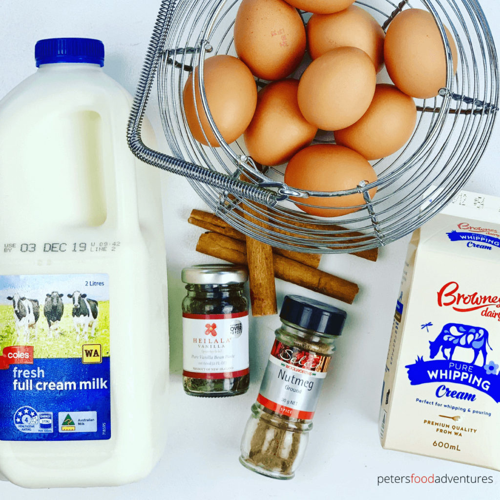 ingredients for eggnog