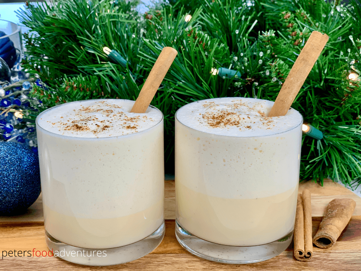 Rich and creamy, a non-alcoholic eggnog the whole family can enjoy. An easy eggnog recipe that's sure to be a holiday hit with everyone! Infused with cinnamon, nutmeg and vanilla bean paste. Perfect for the holidays, everyone will love this traditional Christmas drink.
