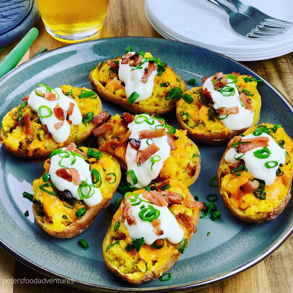 plate of twice baked potatoes